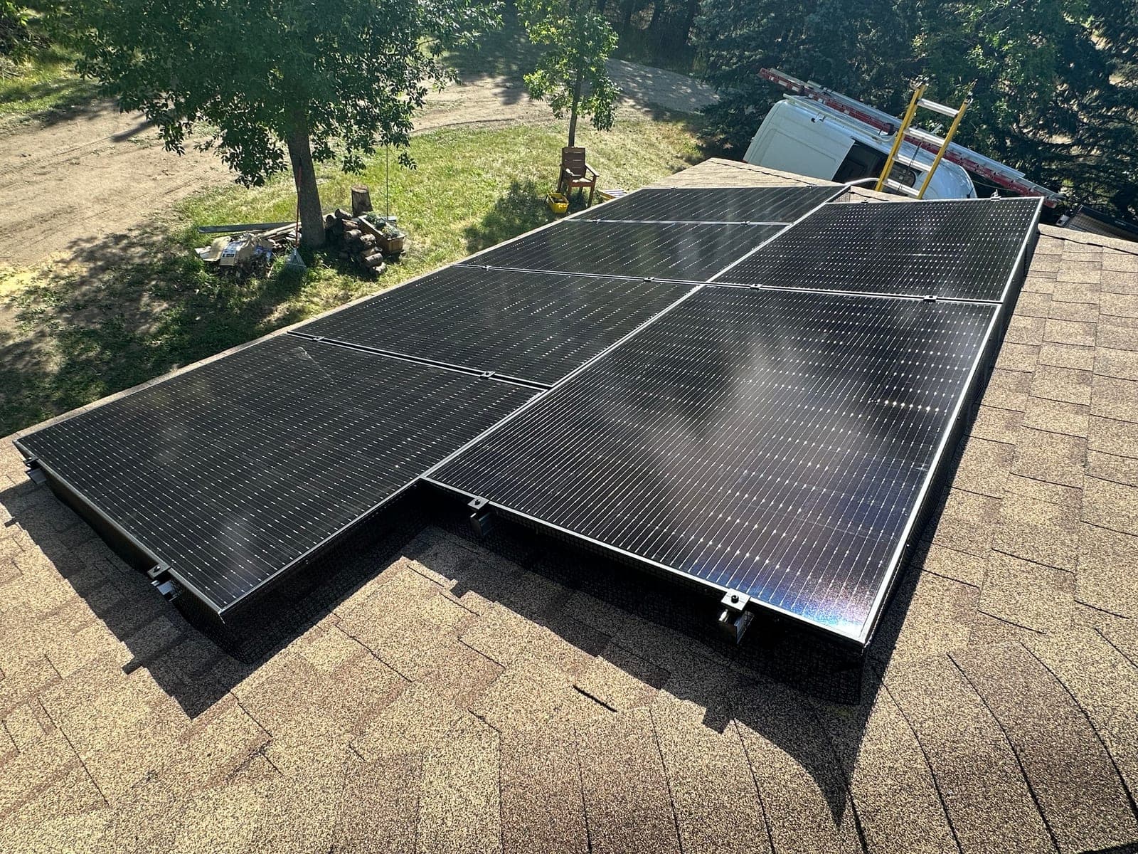 Completed donated solar array on an Alberta home, auctioned for the Solar Alberta Summer Auction 2024