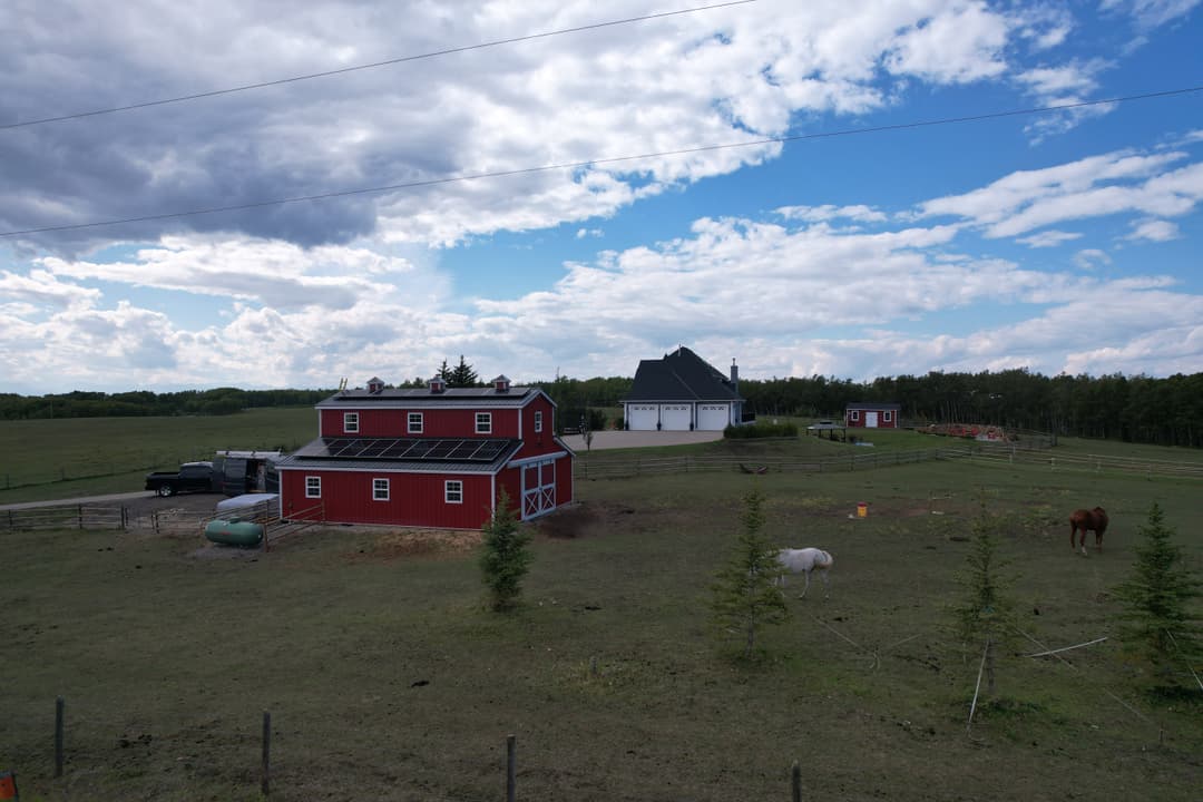 Completed residential solar panels Calgary rooftop
