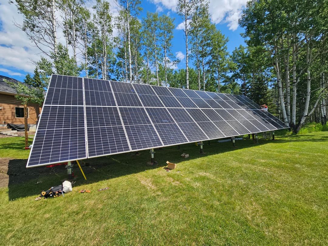 Ground mount solar panel system Alberta farm