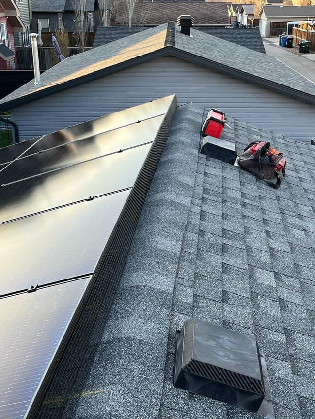 Solar panel rodent guard installation detail