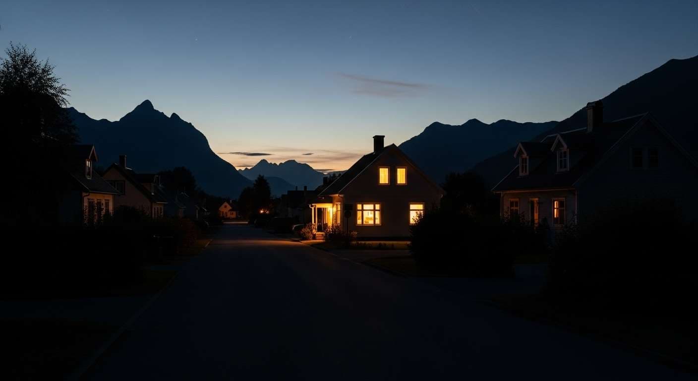 House with battery backup keeping lights on during power outage