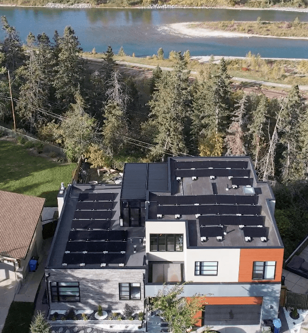 Commercial flat roof solar installation Calgary